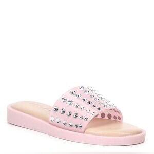 Antonio Melani Gildie Hotfix Embellished Vinyl Slide Sandals